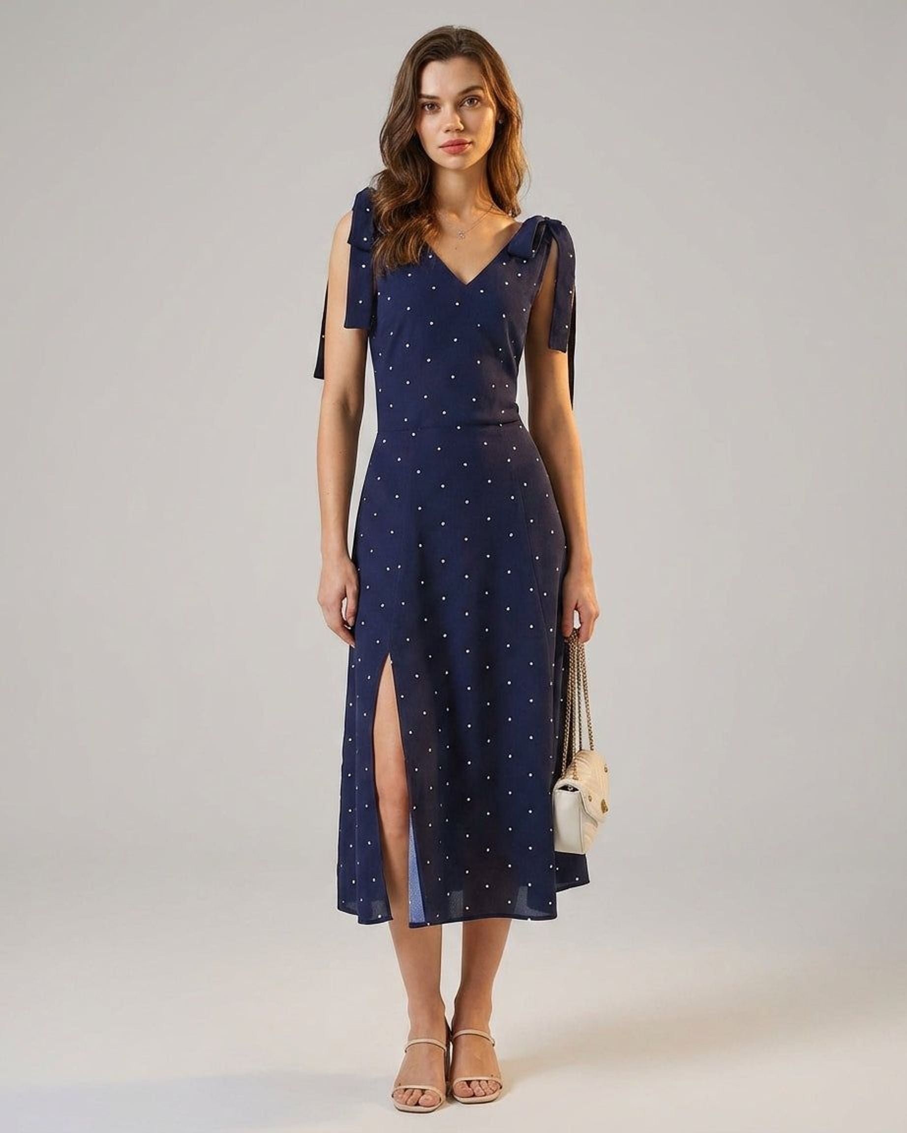 Elodie Vare | Women's A-Line Navy Midi Skirt