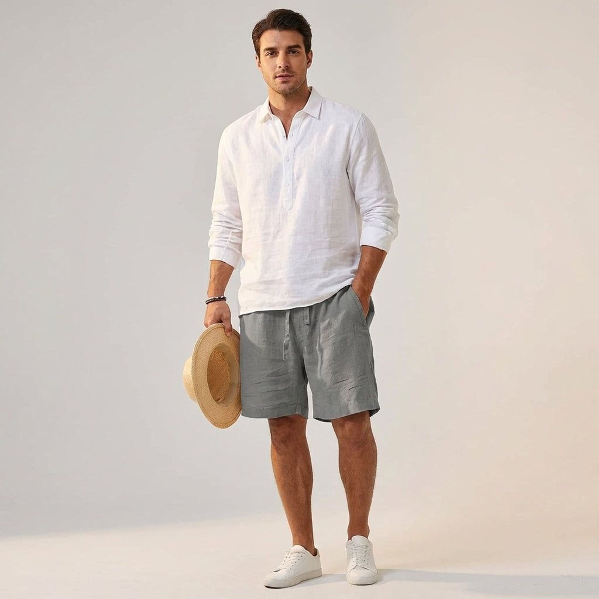 Luca Brant | Men's Relaxed Fit Linen Shorts