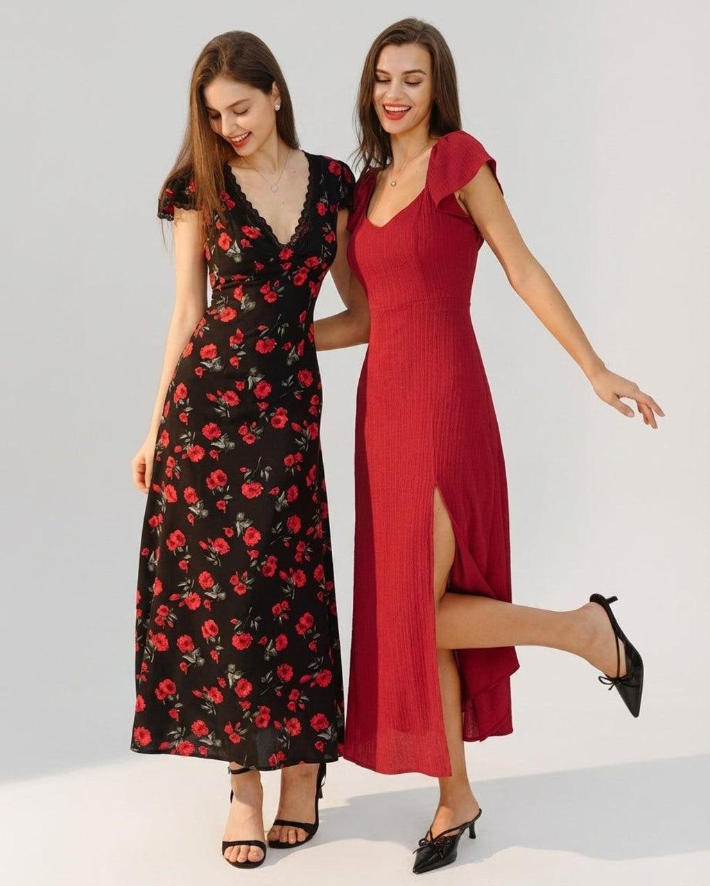 Elena Vire | Women's Floral V Neck Maxi Dress