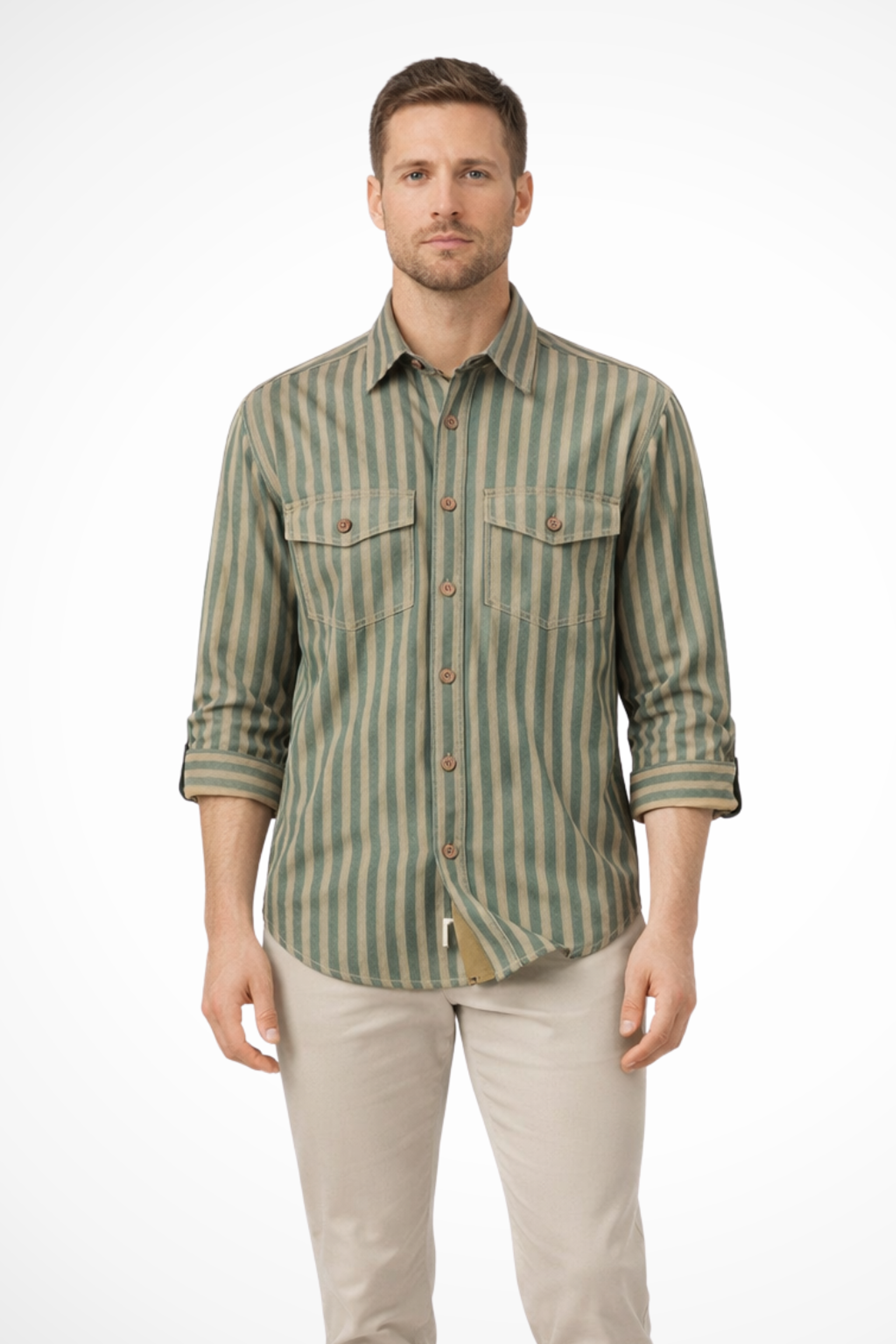 Lucian Breck | Men's Loose Fit Striped Shirt