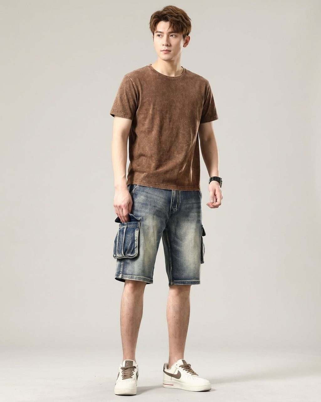 Jasper Vann | Men's Relaxed Fit Denim Cargo Shorts