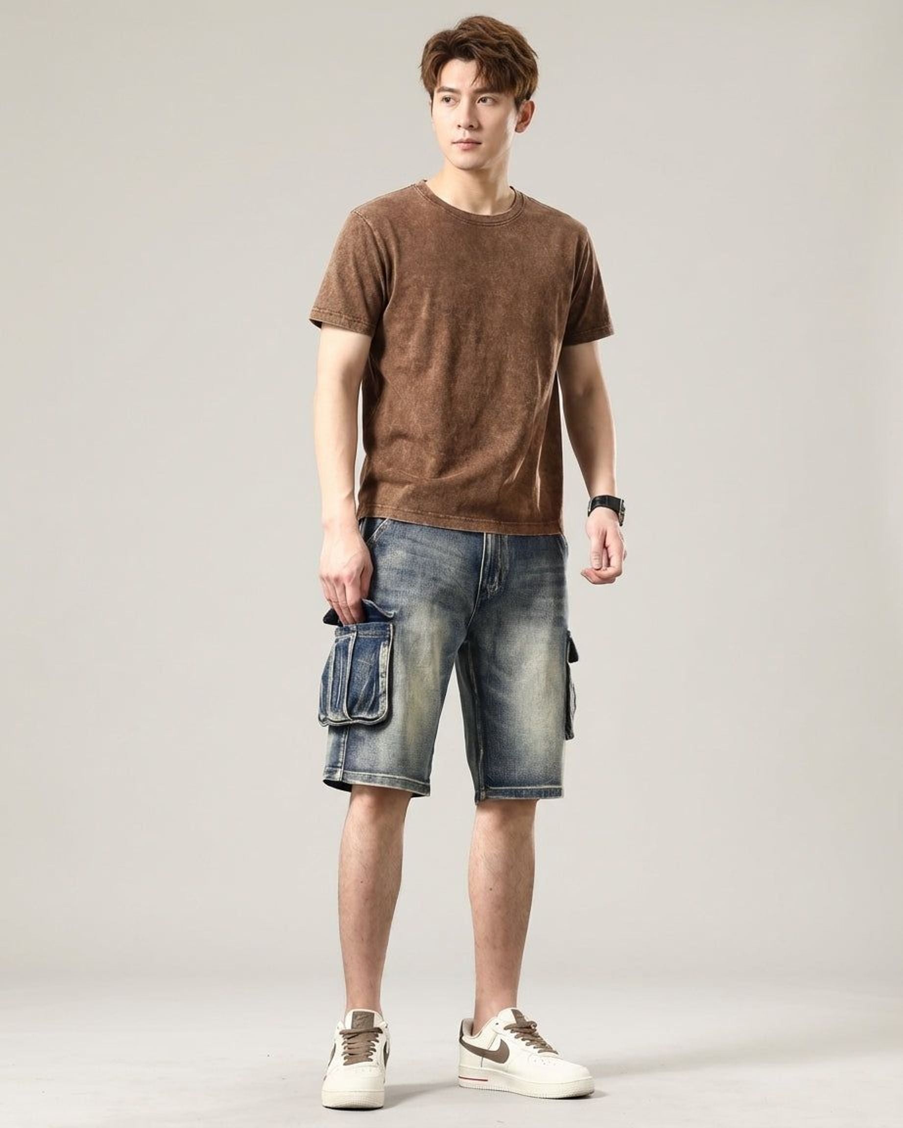 Jasper Vann | Men's Relaxed Fit Denim Cargo Shorts