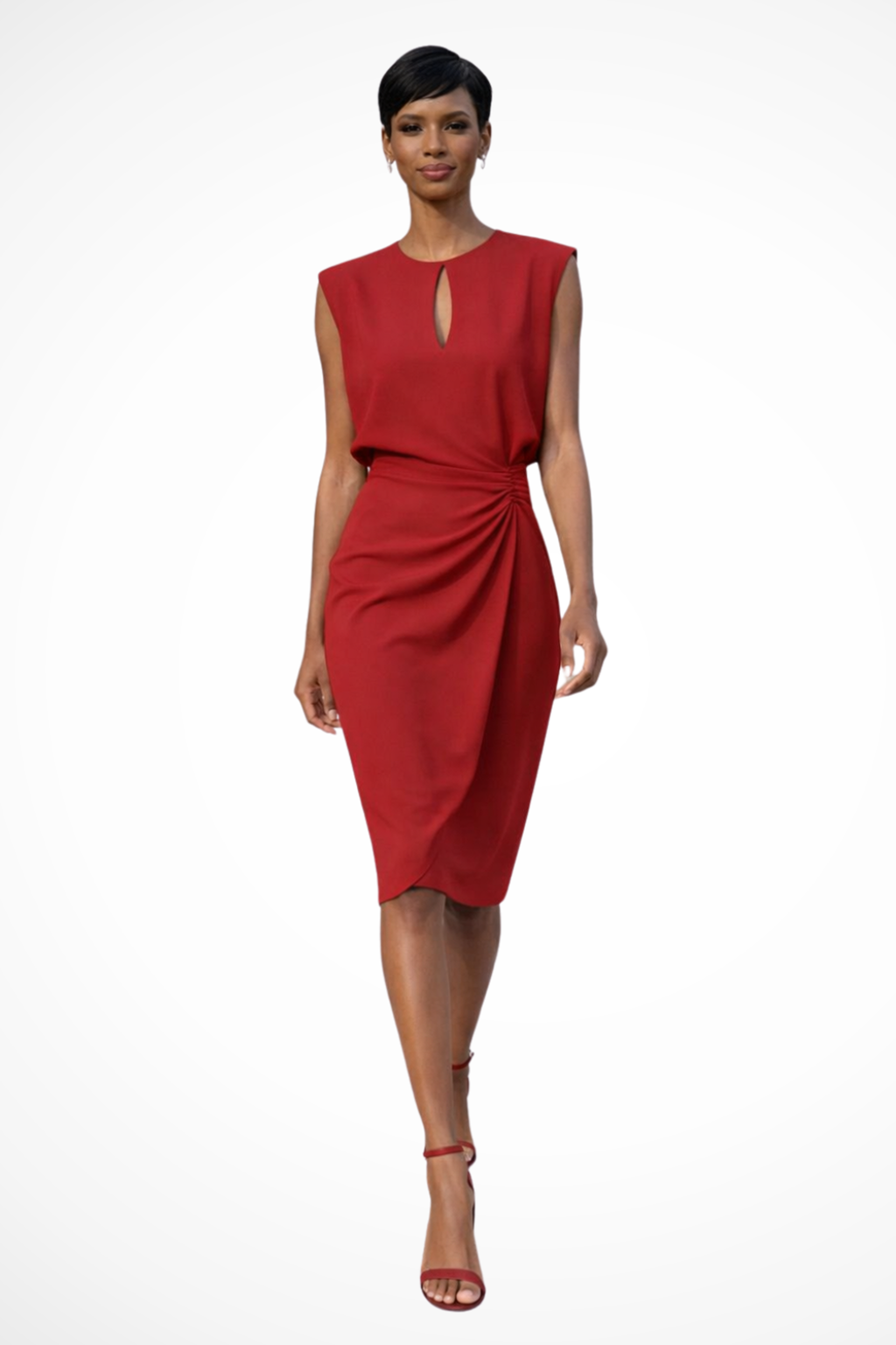 Lucie Maris | Women's Ruched Wrap Midi Dress