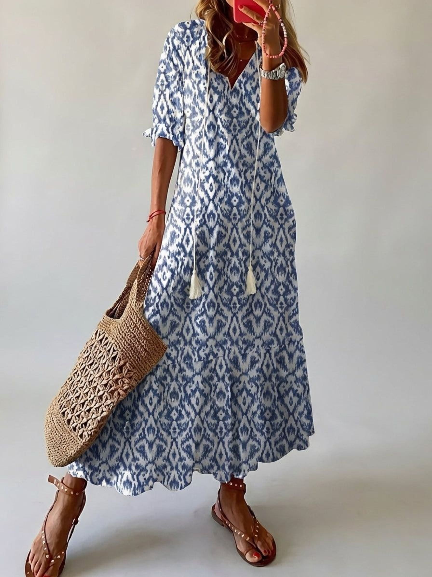 Camille Vire | Women's Bohemian Long Dress in Multiple Colors