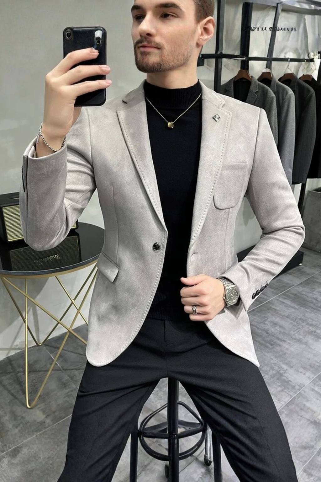 Lucien Varo | Men's Tailored Textured Blazer