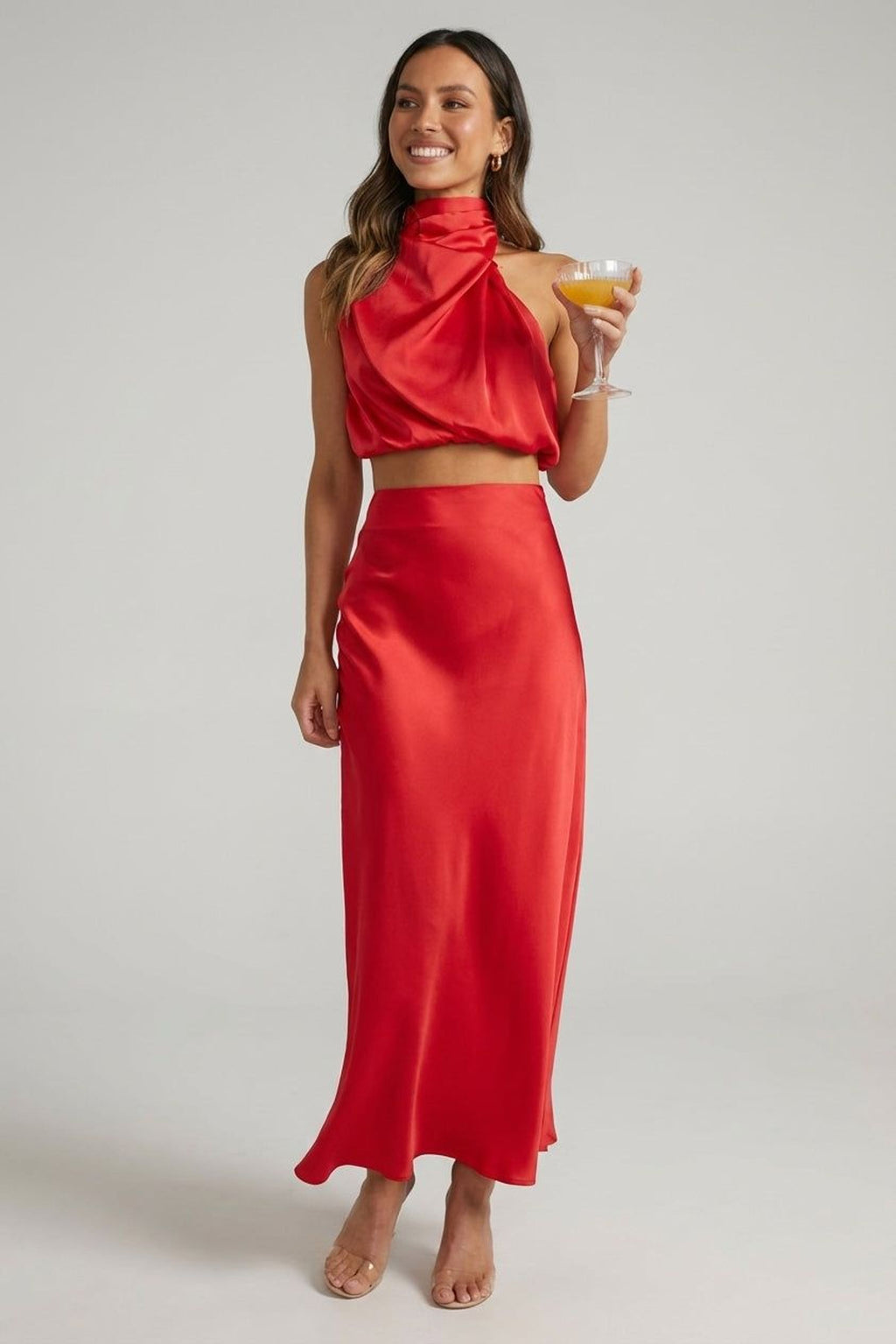 Claudette Faye | Women's Satin Maxi Dress in Various Colors