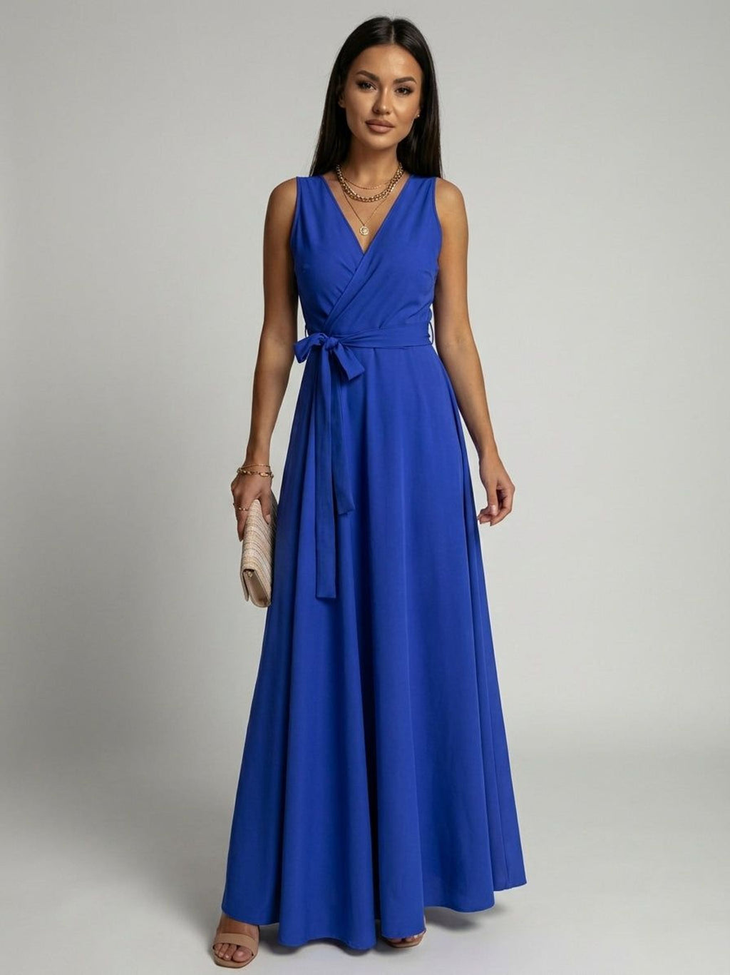 Elara Voss | Women's Elegant V-Neck Long Dress