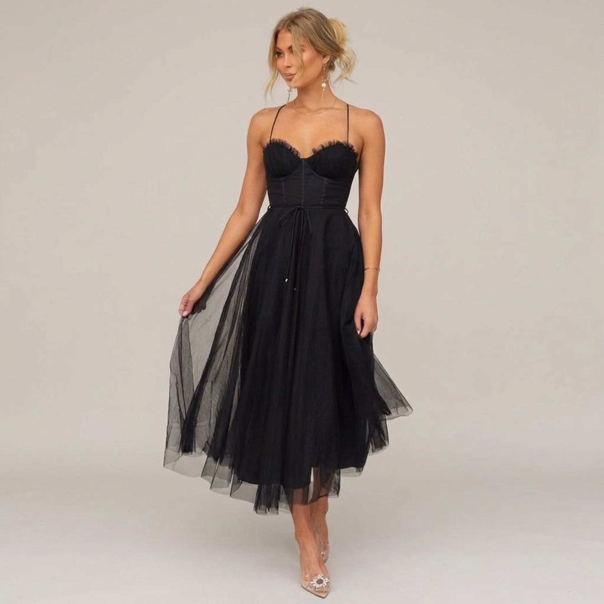 Amélie Voss | Women's Elegant Midi Evening Dress