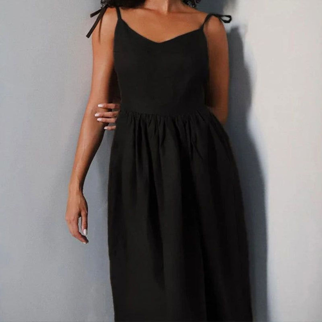 Elodie Venn | Women's Linen Adjustable Midi Dress