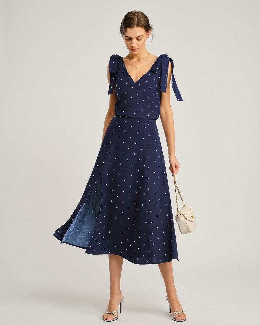 Elodie Vare | Women's A-Line Navy Midi Skirt