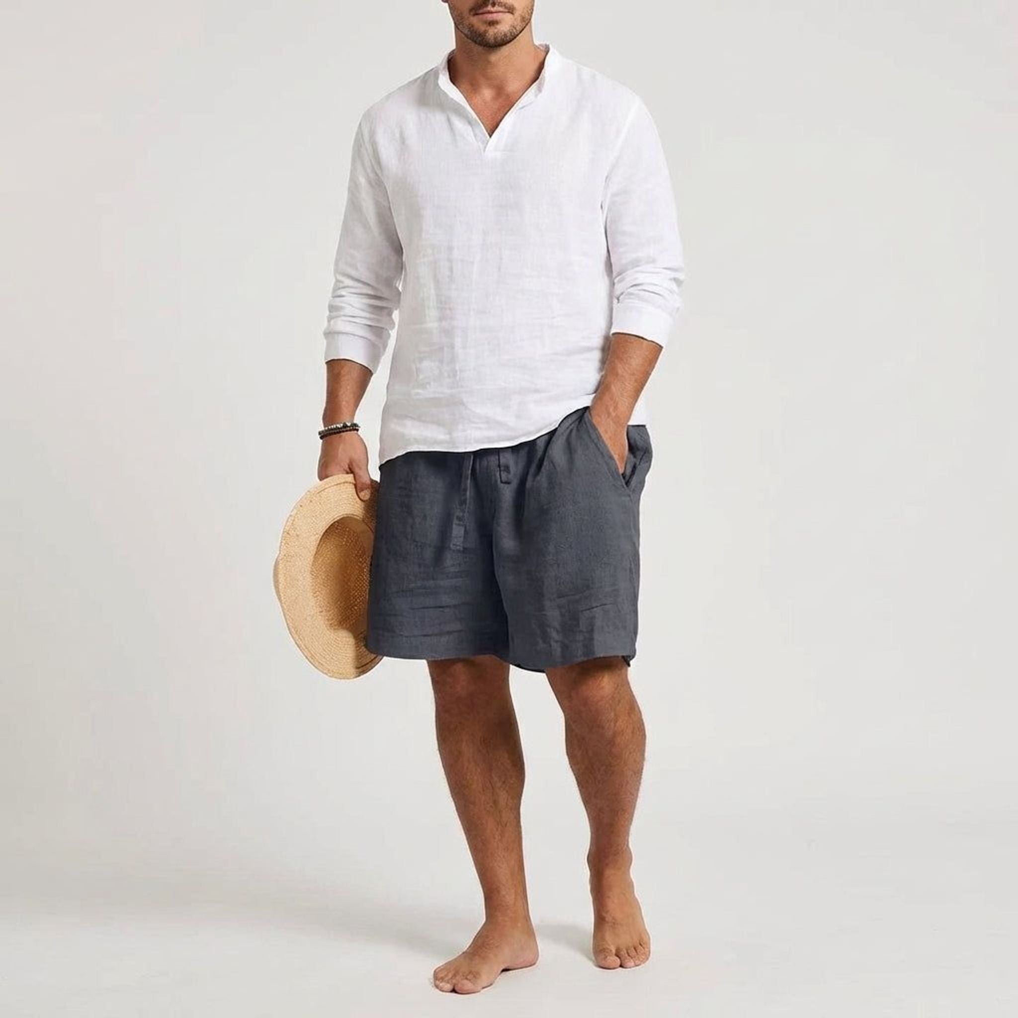 Luca Brant | Men's Relaxed Fit Linen Shorts