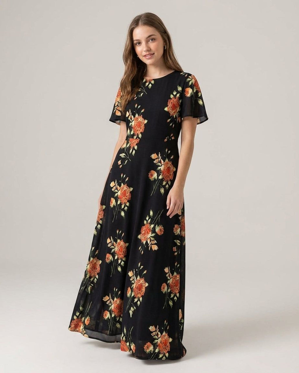 Elodie Vance | Women's Floral V Neck Long Sleeve Blouse