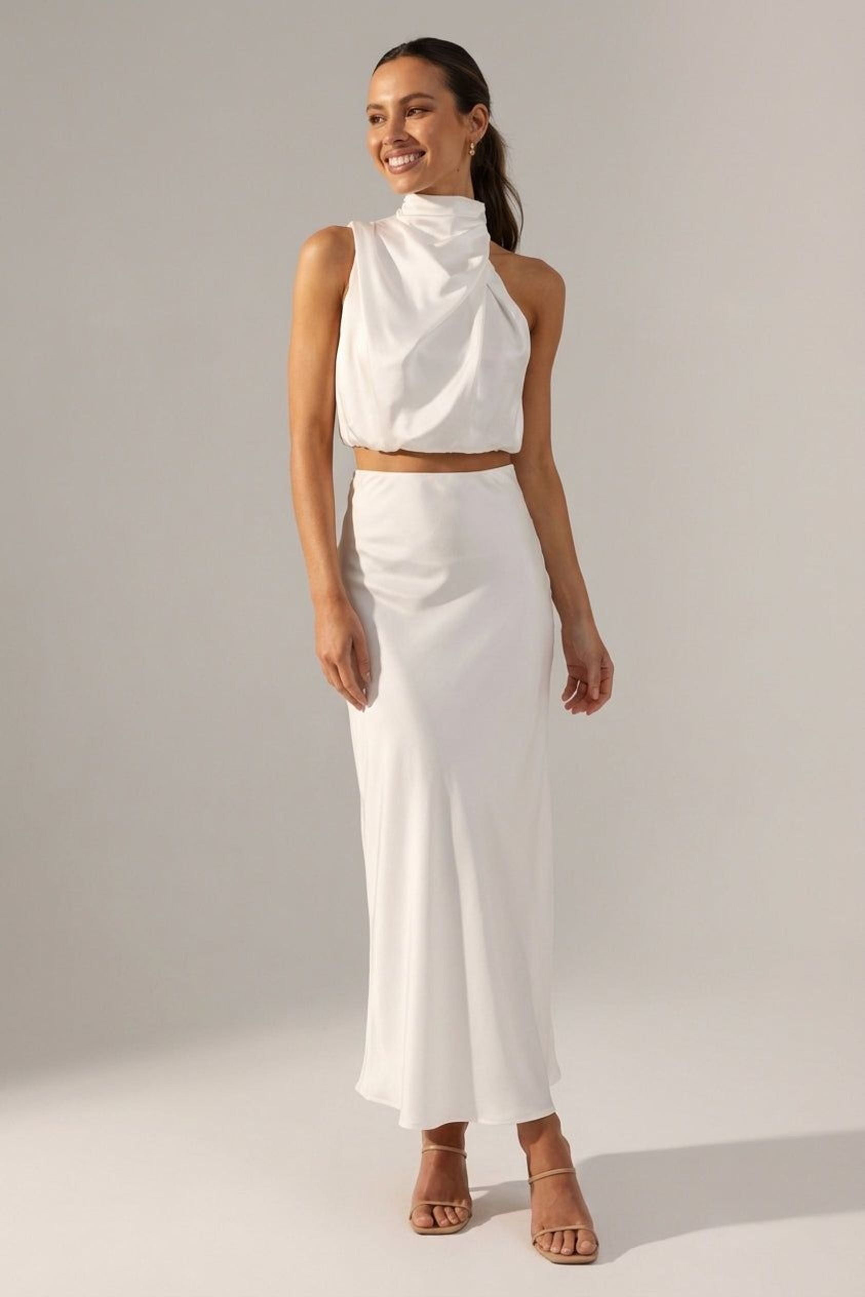 Claudette Faye | Women's Satin Maxi Dress in Various Colors