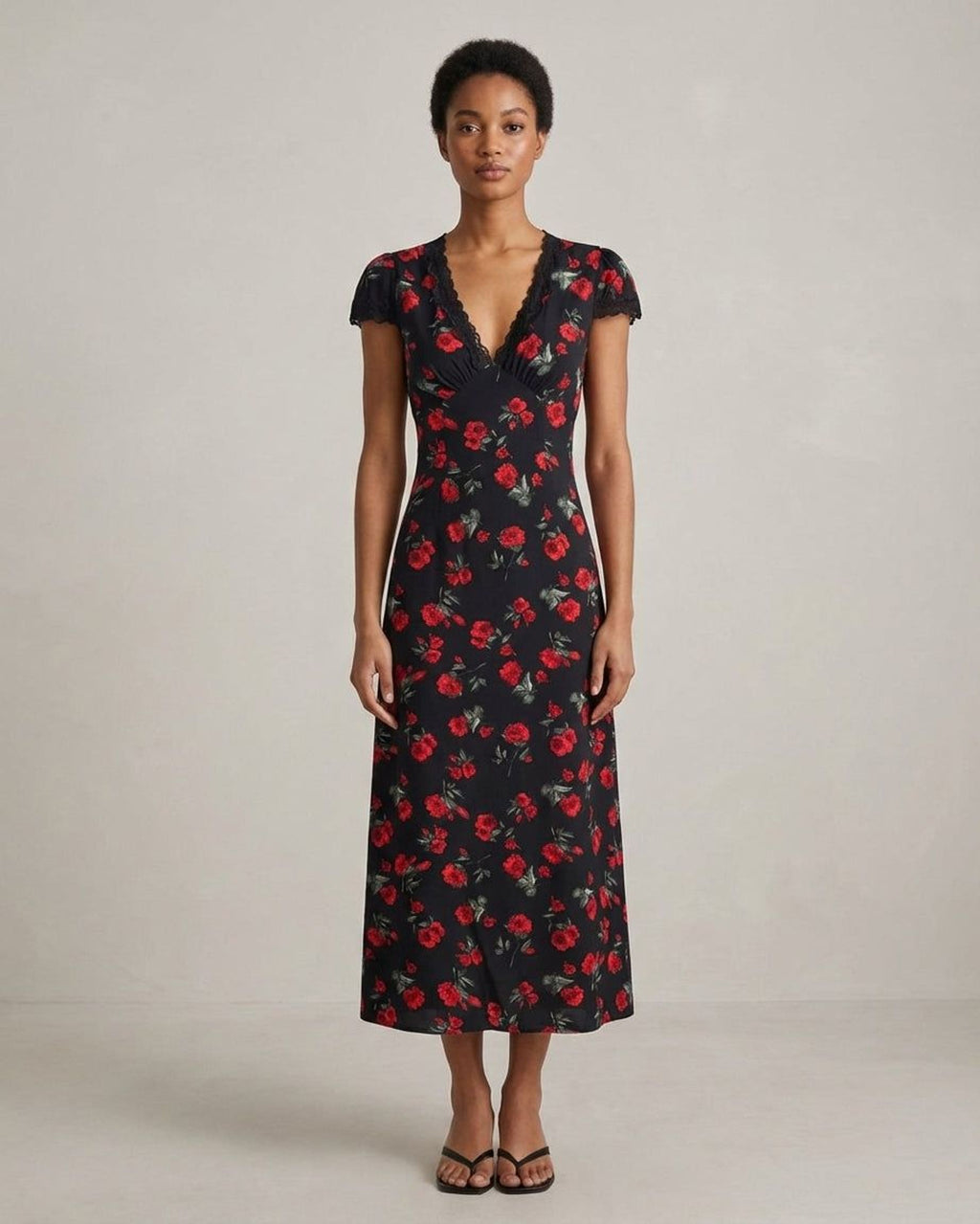 Elena Vire | Women's Floral V Neck Maxi Dress