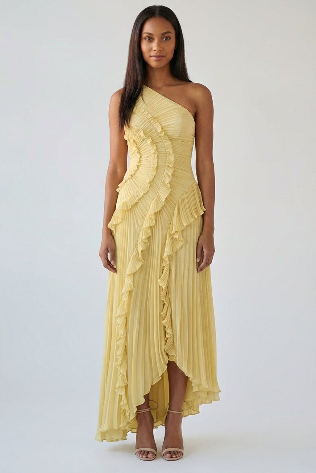 Amélie Trent | Women's Halter Ruffled Maxi Gown
