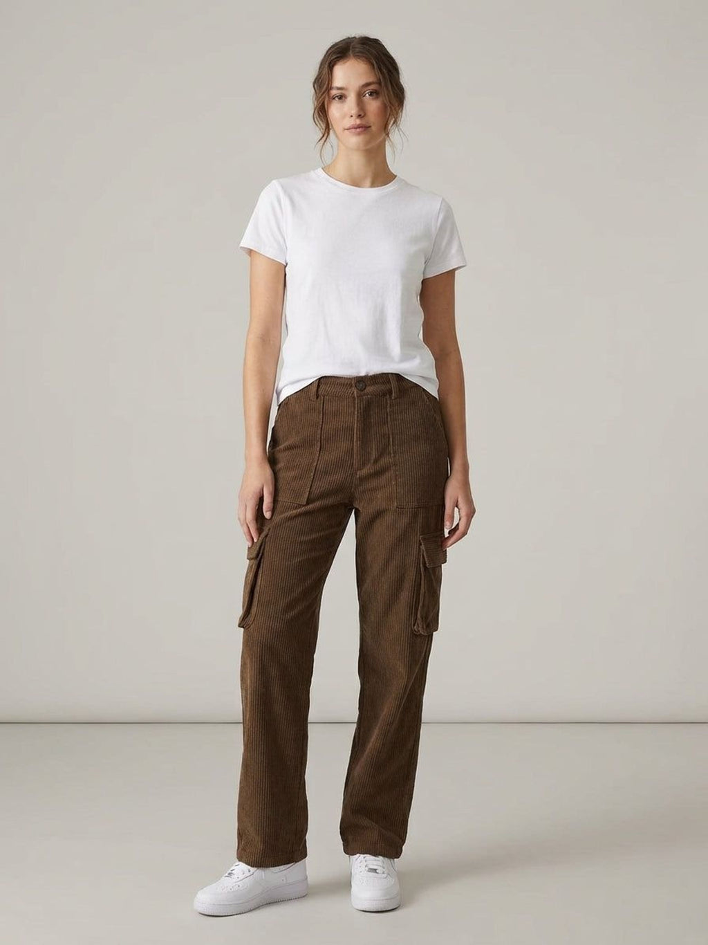 Lucien Brix | Men's Corduroy Cargo Shorts in Brown