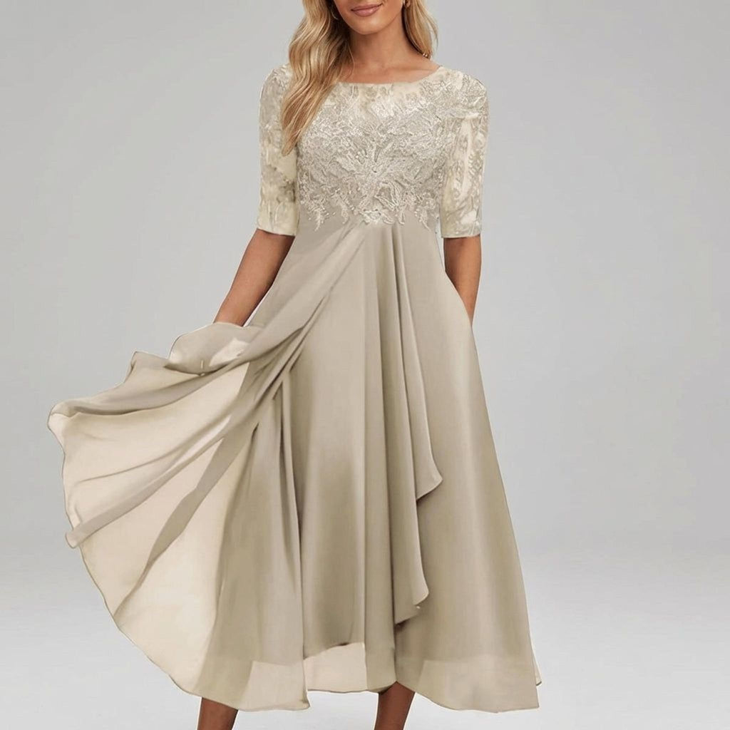 Elara Faye | Women's Elegant Midi Dress for Weddings