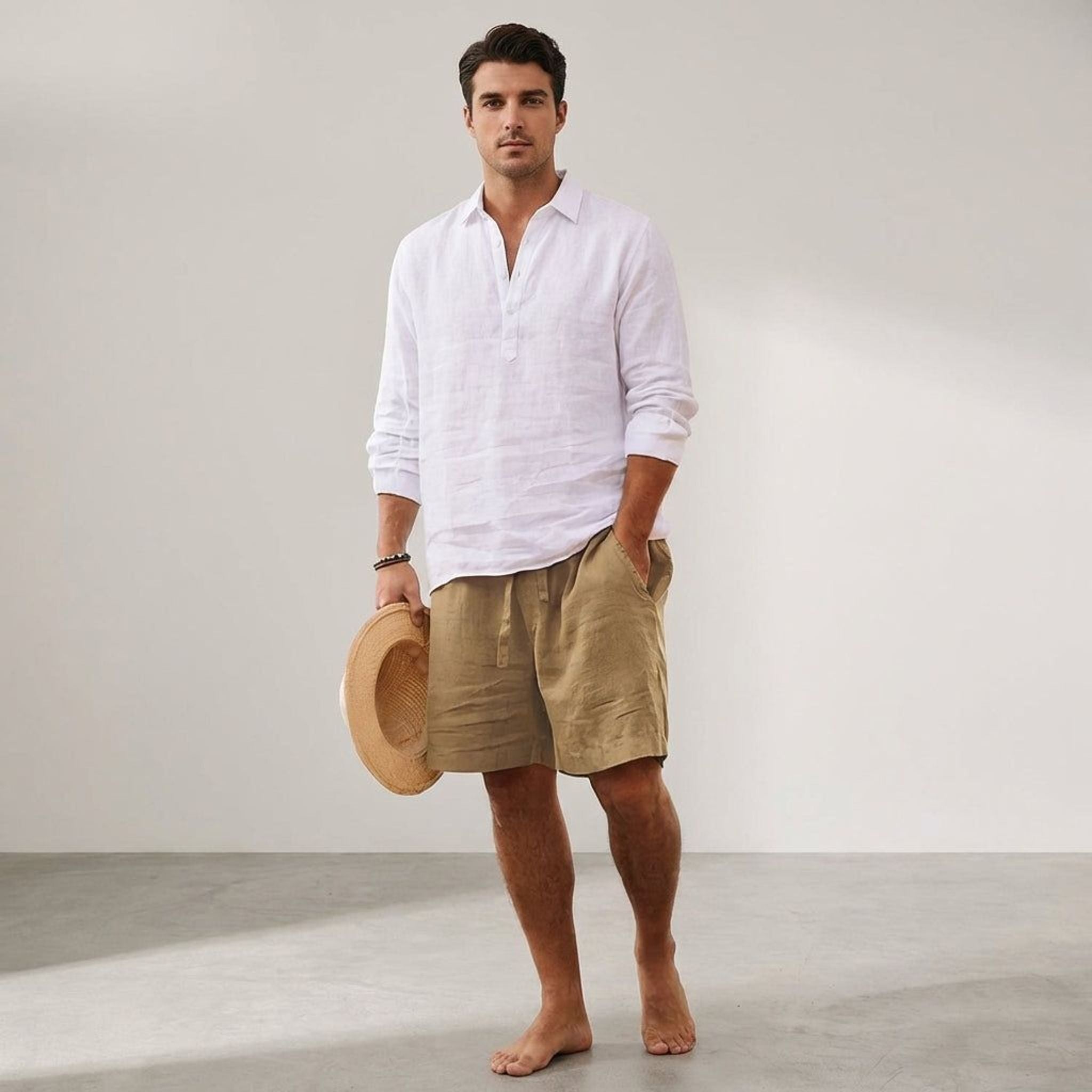 Luca Brant | Men's Relaxed Fit Linen Shorts