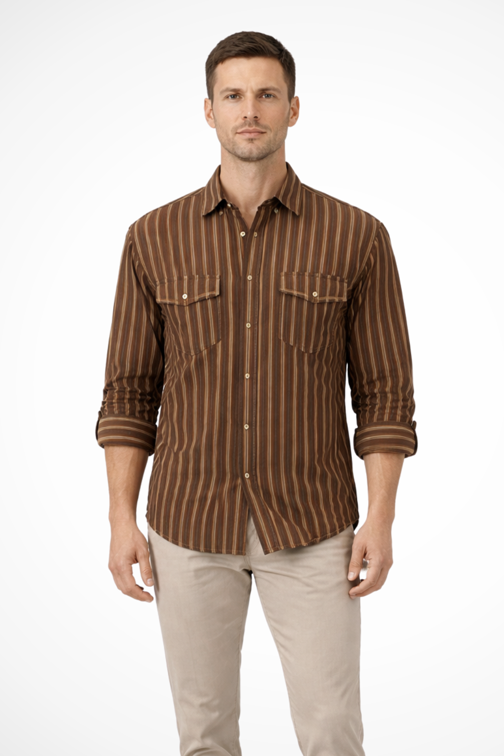 Lucian Breck | Men's Loose Fit Striped Shirt