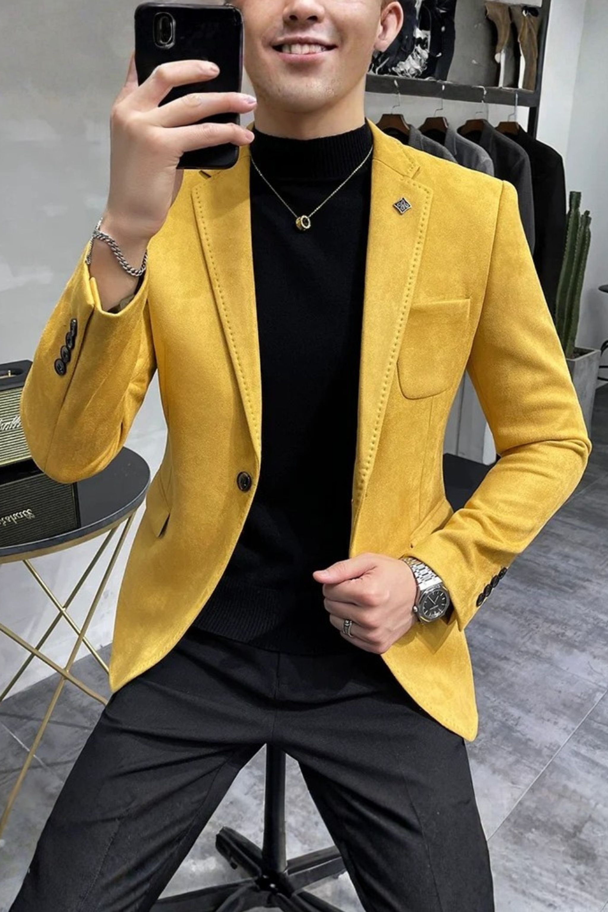 Lucien Varo | Men's Tailored Textured Blazer