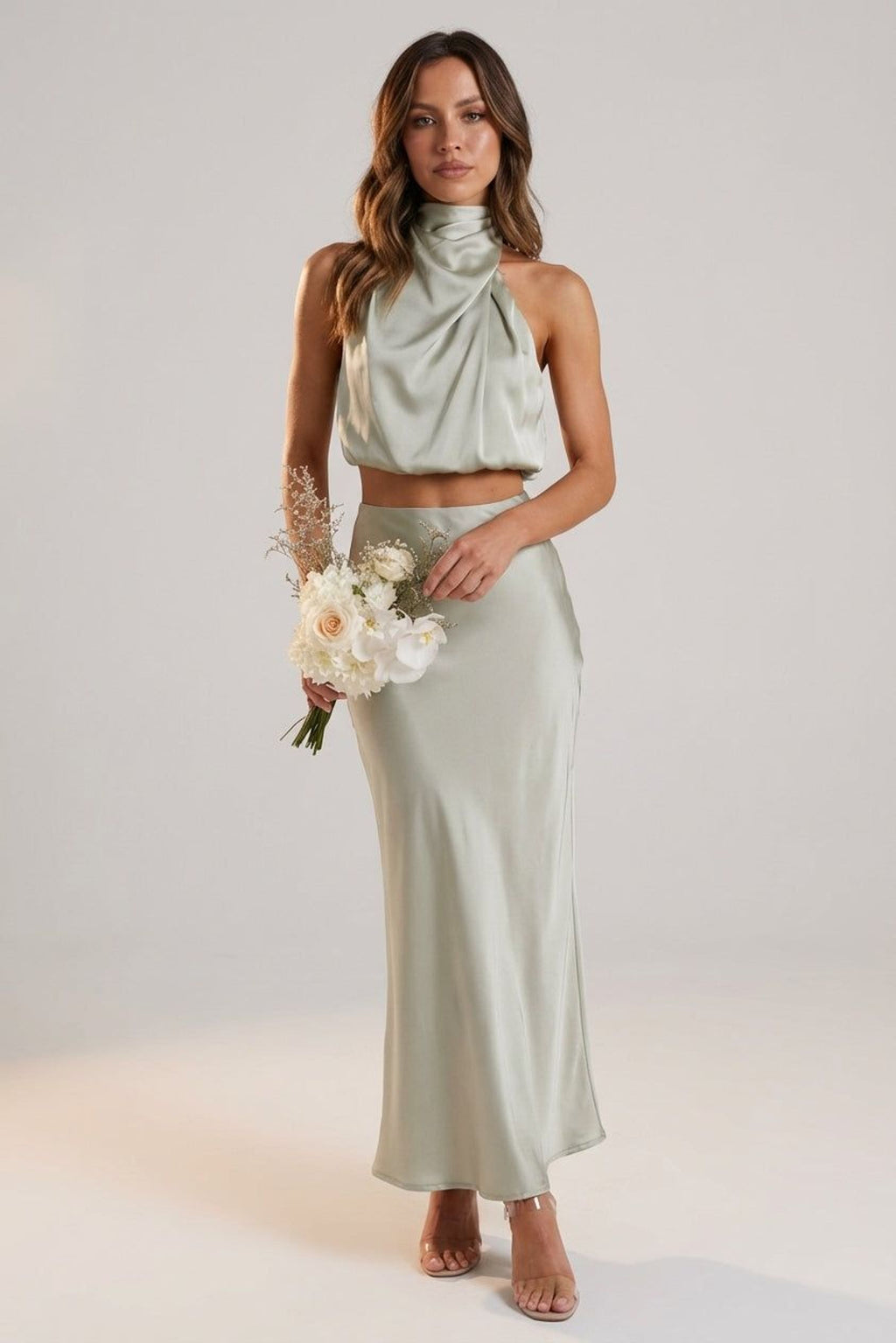 Claudette Faye | Women's Satin Maxi Dress in Various Colors