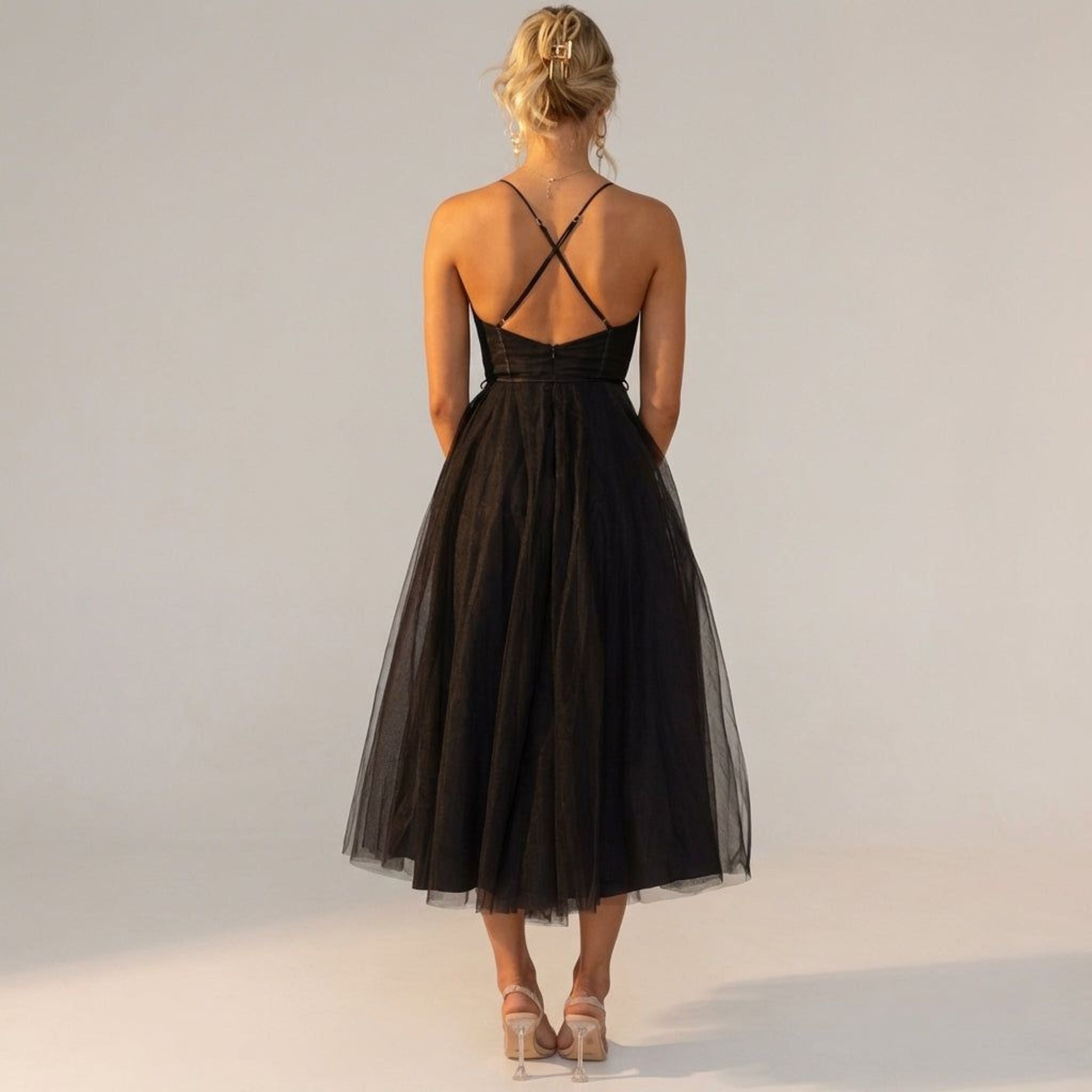 Amélie Voss | Women's Elegant Midi Evening Dress