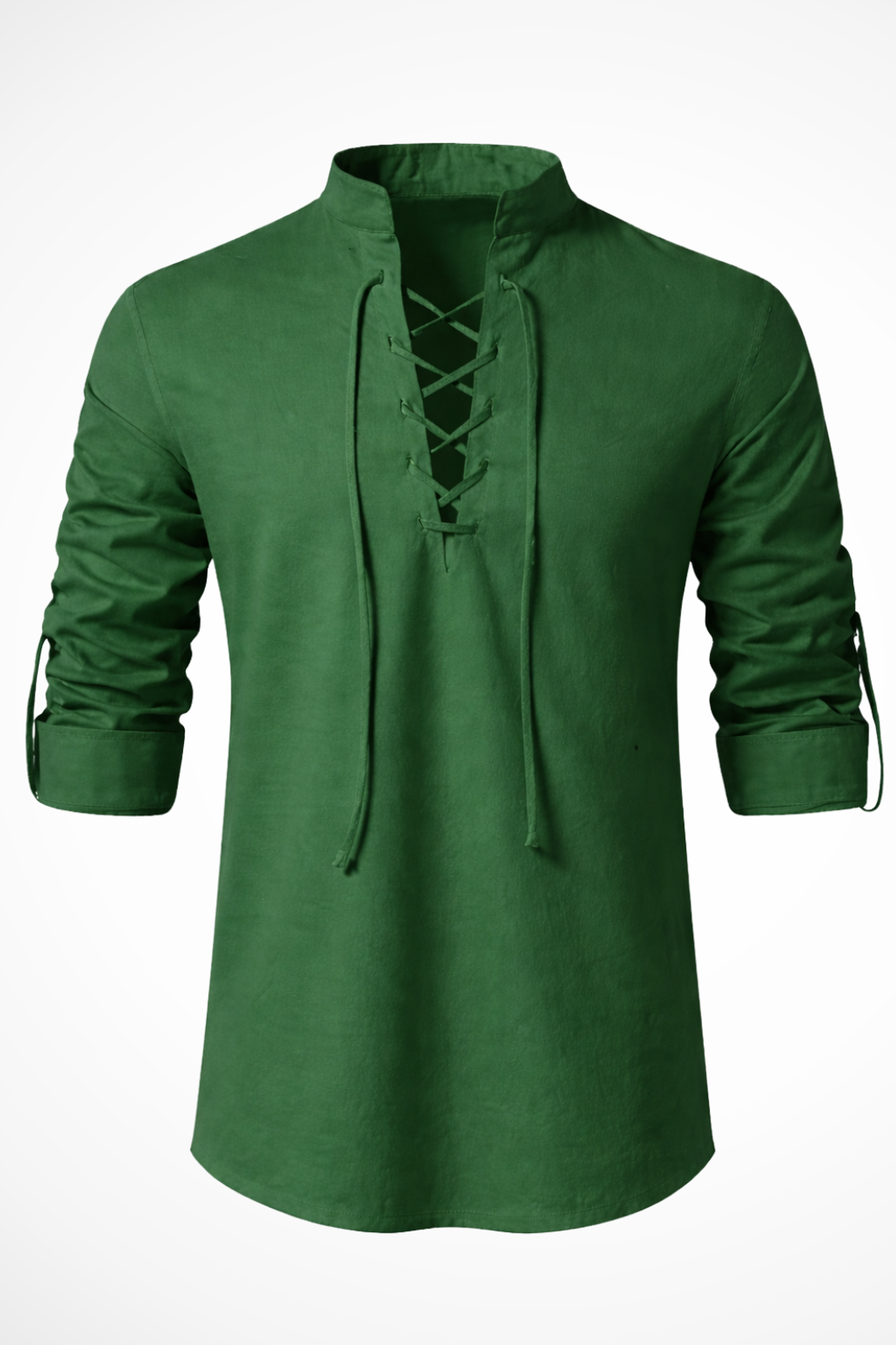 Luca Virelli | Men's Casual Lace-Up Linen Shirt