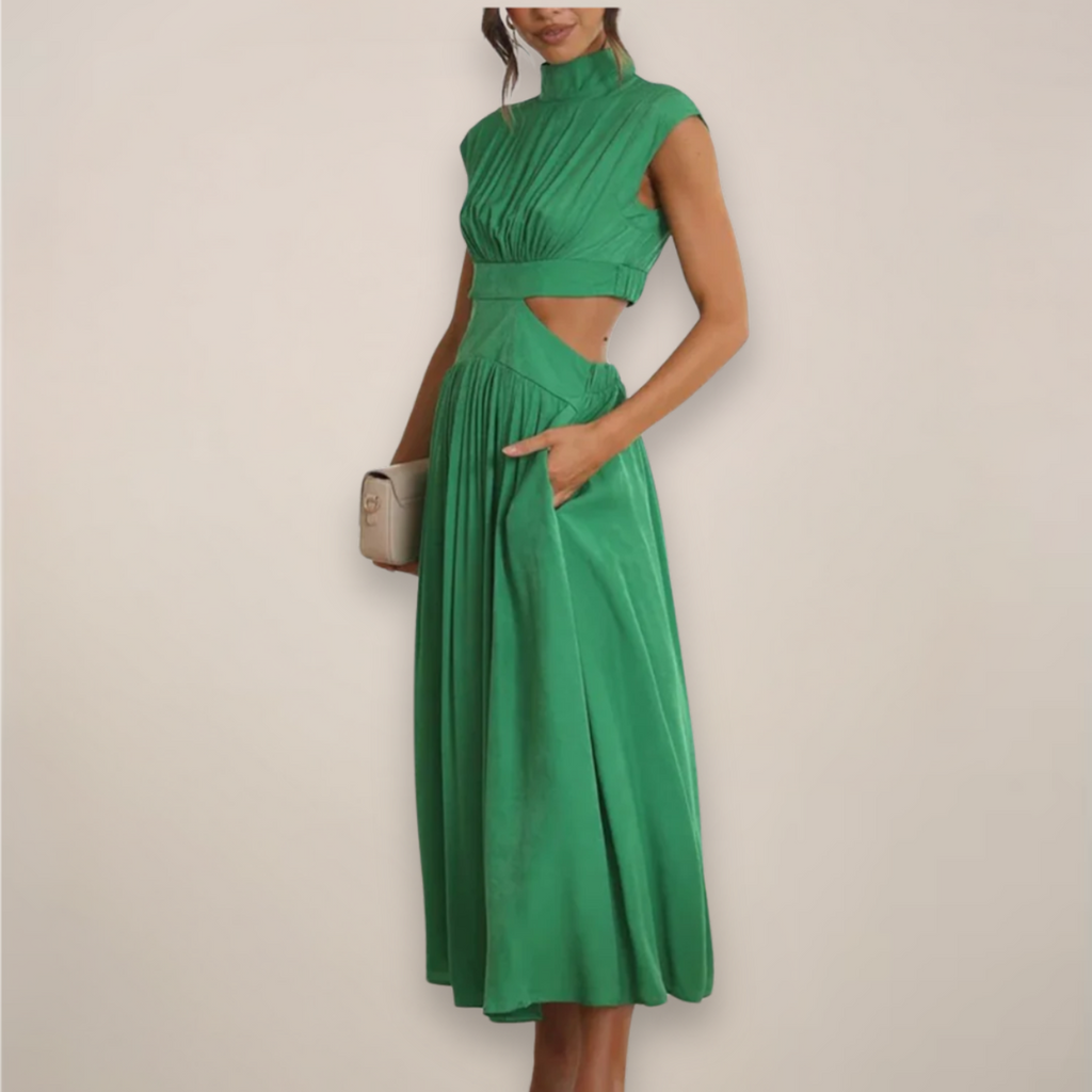 Celeste Varn | Women's Elegant Turtleneck Maxi Dress