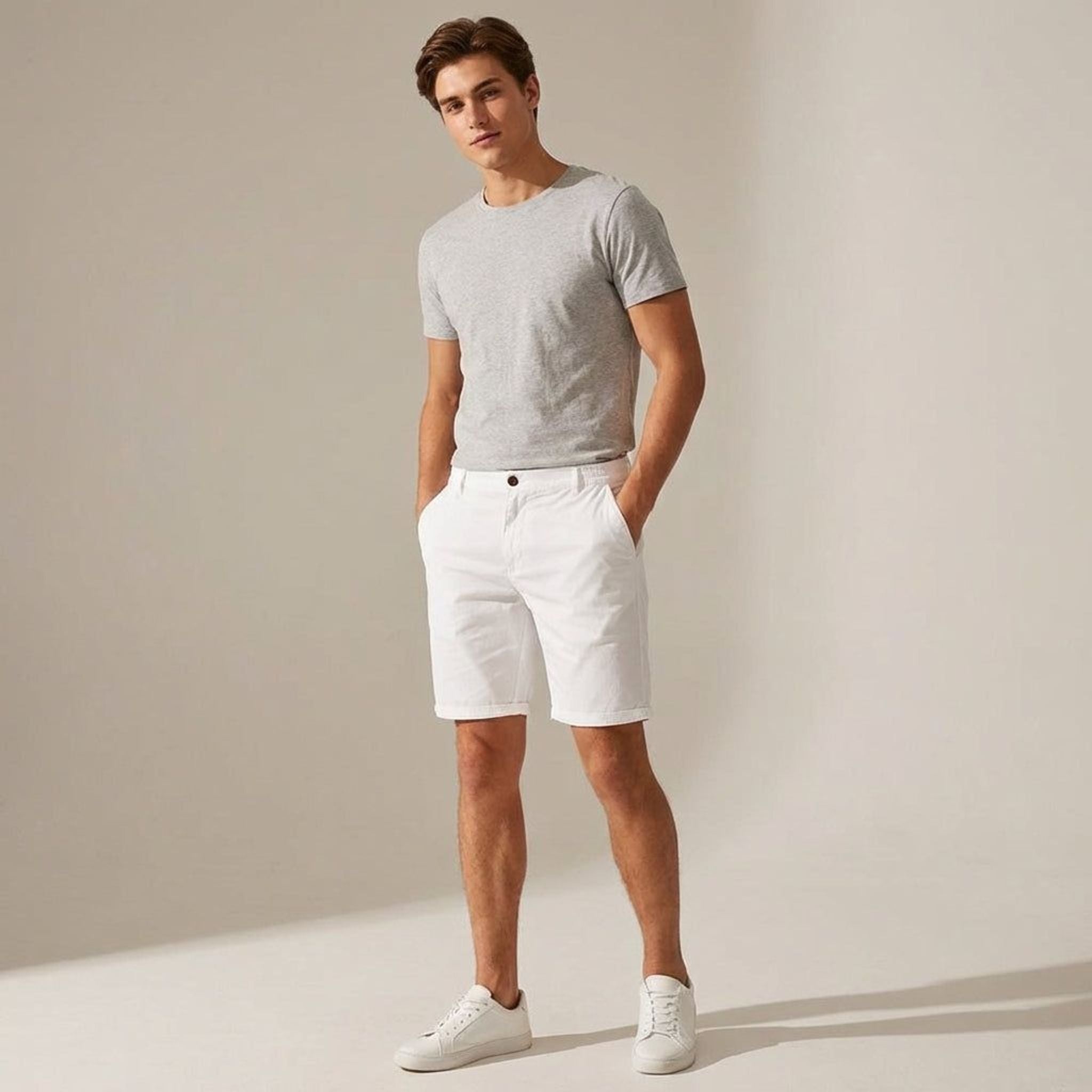 Luca Brix | Men's Elastic Waist Casual Shorts