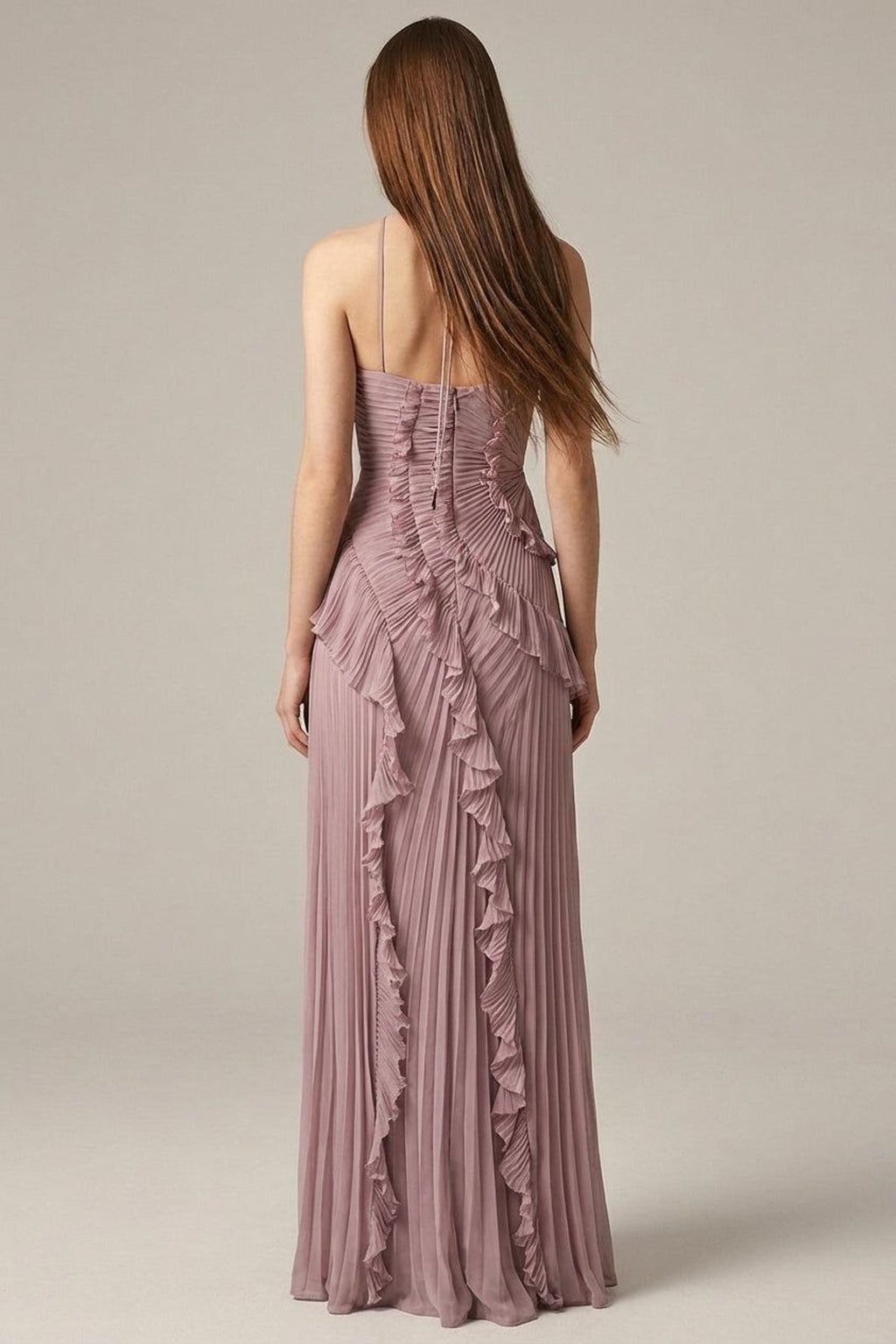 Amélie Trent | Women's Halter Ruffled Maxi Gown