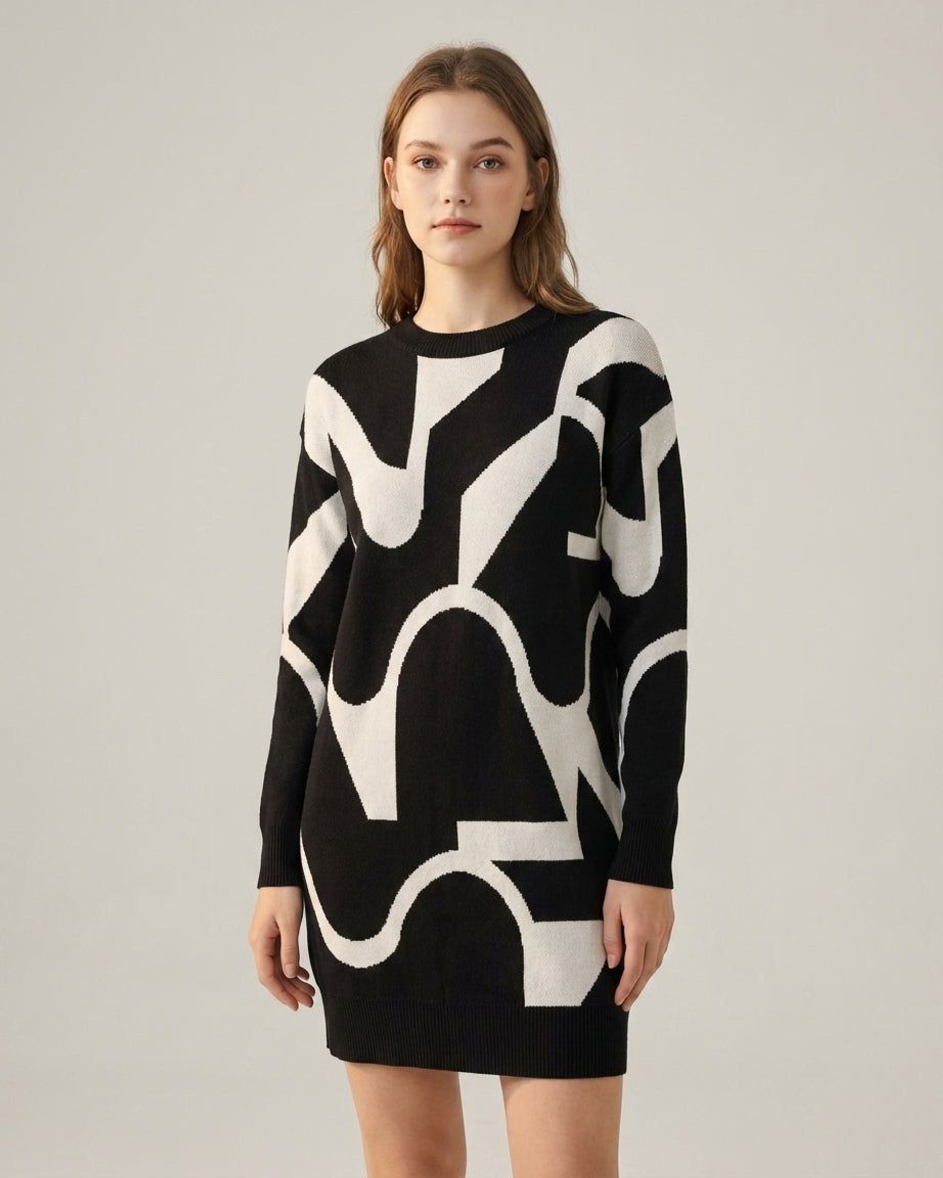 Elena Voss | Women's Sleeveless Black Knit Midi Dress